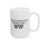 Thumbnail: 15oz white ceramic WTF coffee mug right side handle