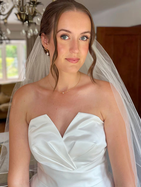 Soft glam makeup for Cotswolds bride at Old Gore