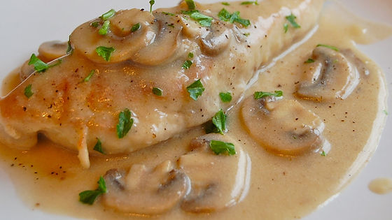 Full Dinner Chicken Breast in a Mushroom Sauce