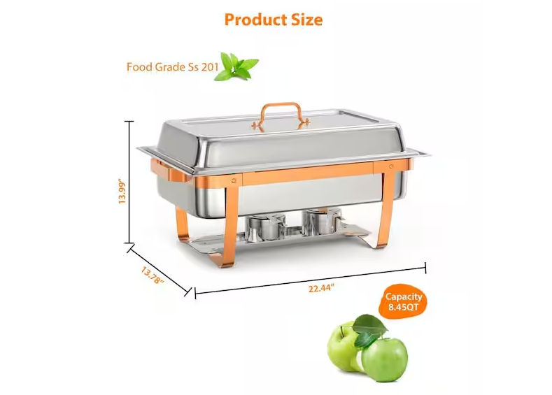 Thumbnail: Choice Deluxe 6 Qt. Oval Gold Accent Chafer