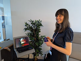 participant playing accessible video games