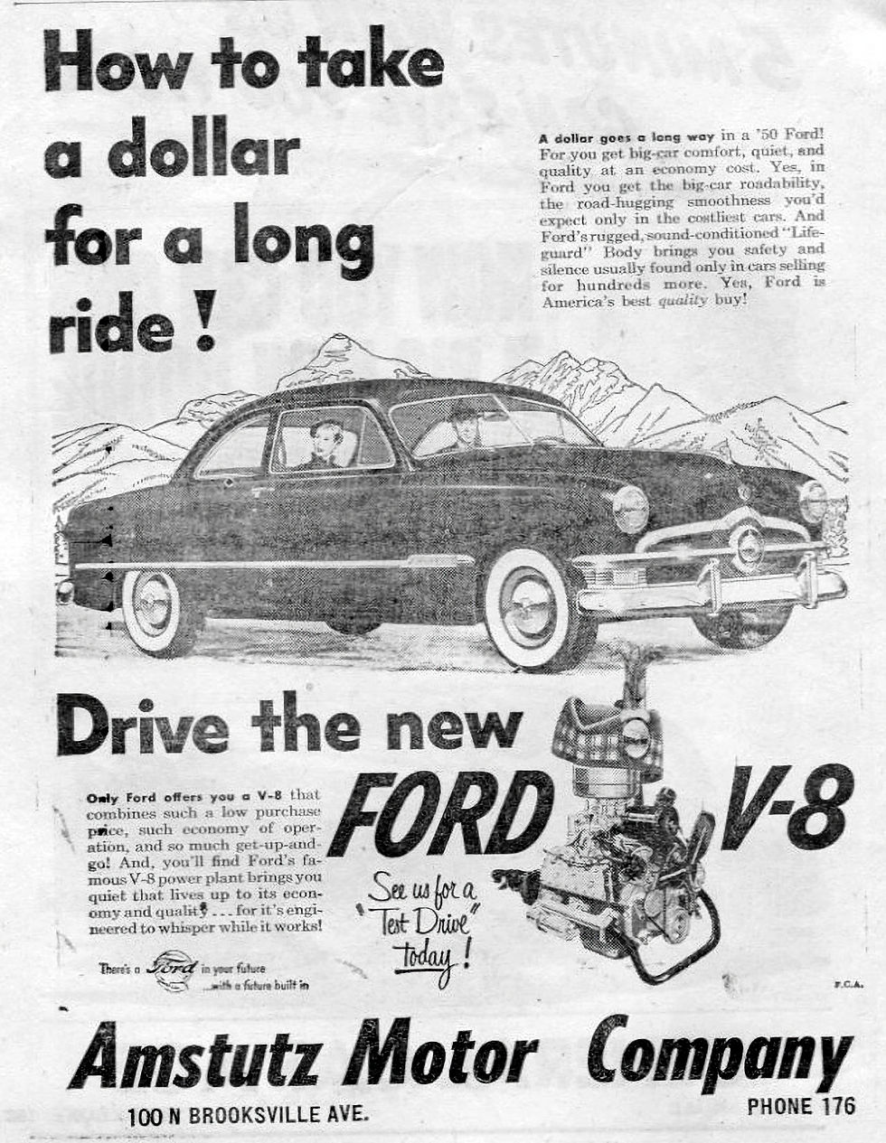 1950 Amstutz Ford ad.