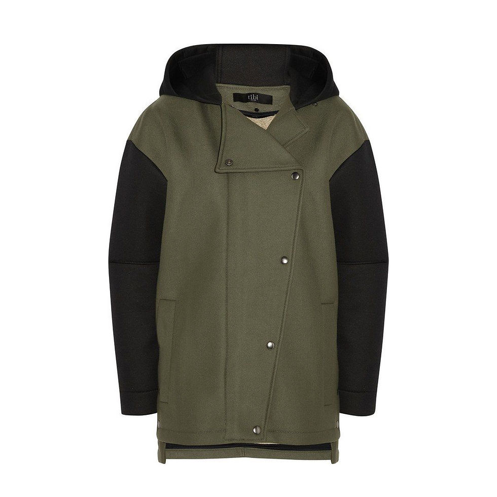 S | Tibi Hooded Scuba Coat