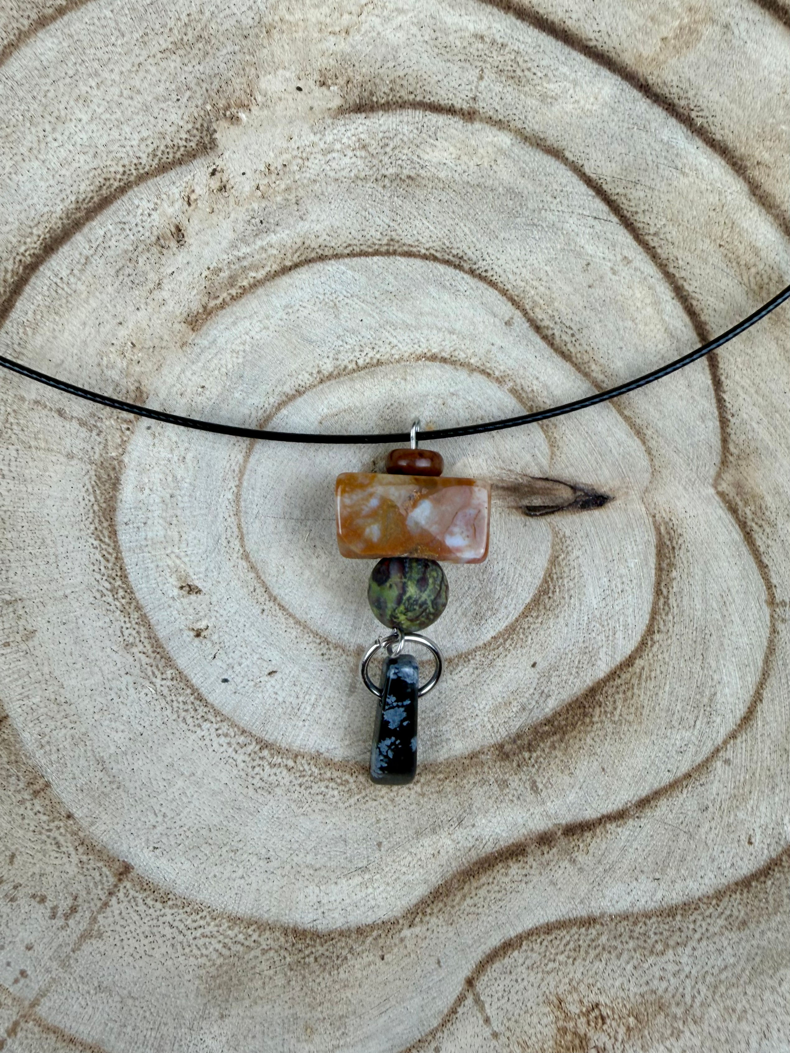 Jasper and Obsidian Necklace