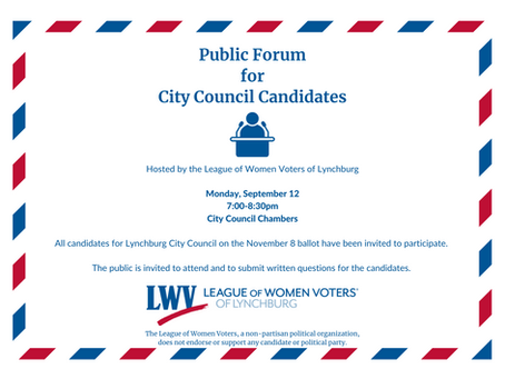Sept. 12, 2022: Lynchburg City Council Candidates Forum