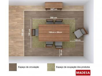 Miniatura: Conjunto de Mesa com 6 Cadeiras Estofadas - Madesa Sinuosa