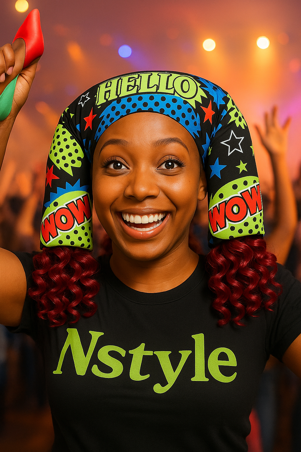 Various hair wraps with solid colors and patterns for styling.