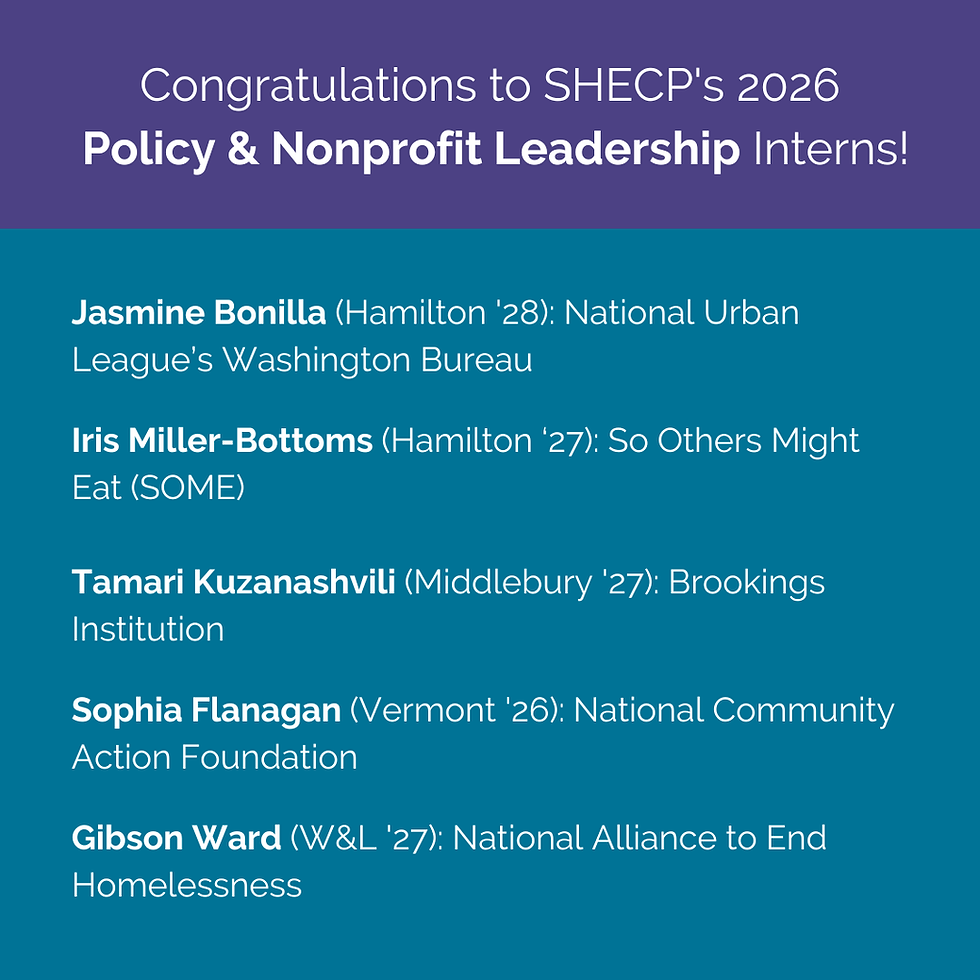 2026 Policy & Nonprofit Leadership Interns Selected