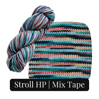 stroll handpainted yarn in the color mix tape
