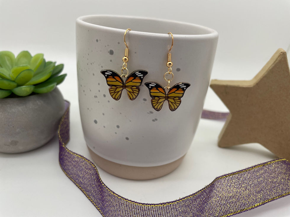 Thumbnail: Butterfly Enamel Earrings 
