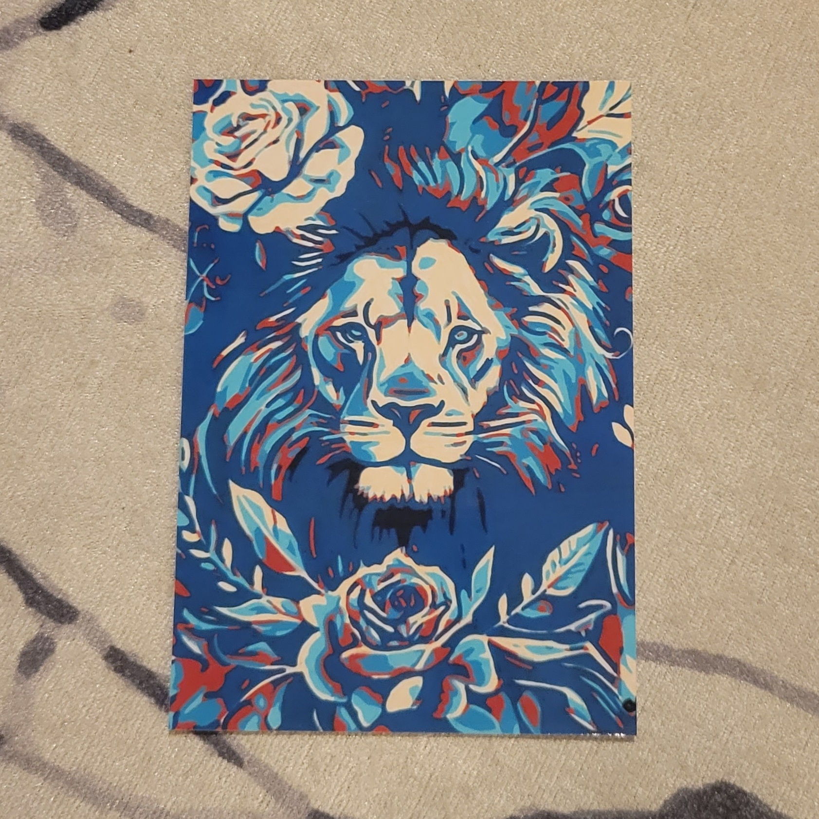 Illustration Lion Fleurs.