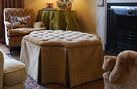 velvet buttoned ottoman