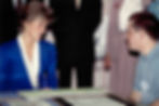 Diana chats with a patient at Mildmay in 1991
