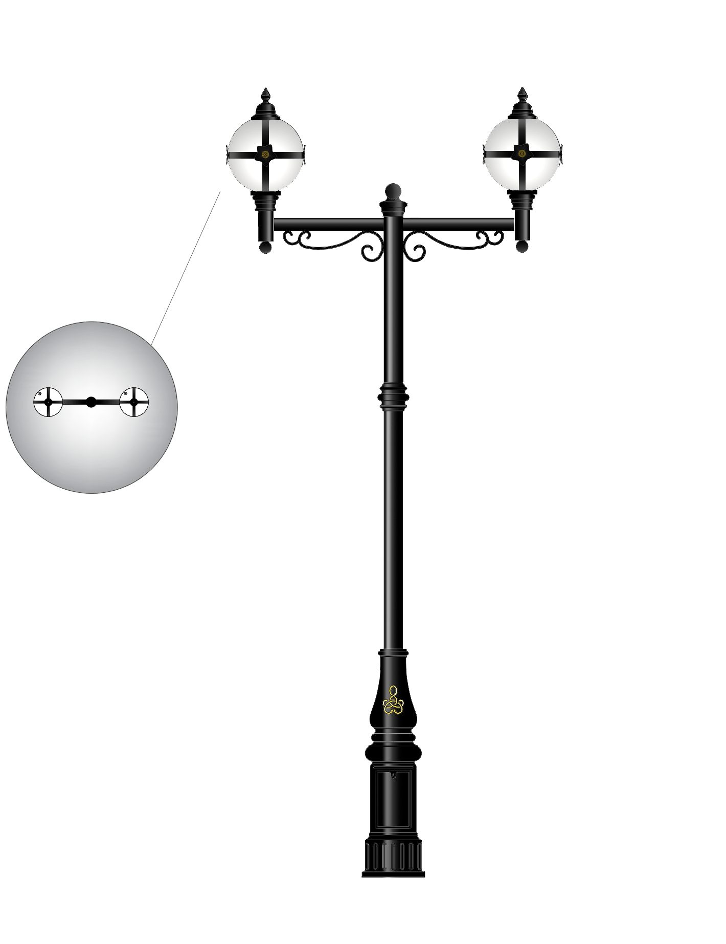 Outdoor Cast 2 x Iron Multi-Head Lamp Post Light    Shannon A