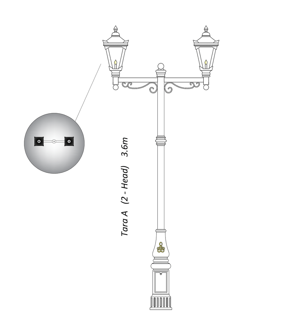 Thumbnail: Outdoor Cast Iron 2 x Multi-Head Lamp Post Light   Tara A