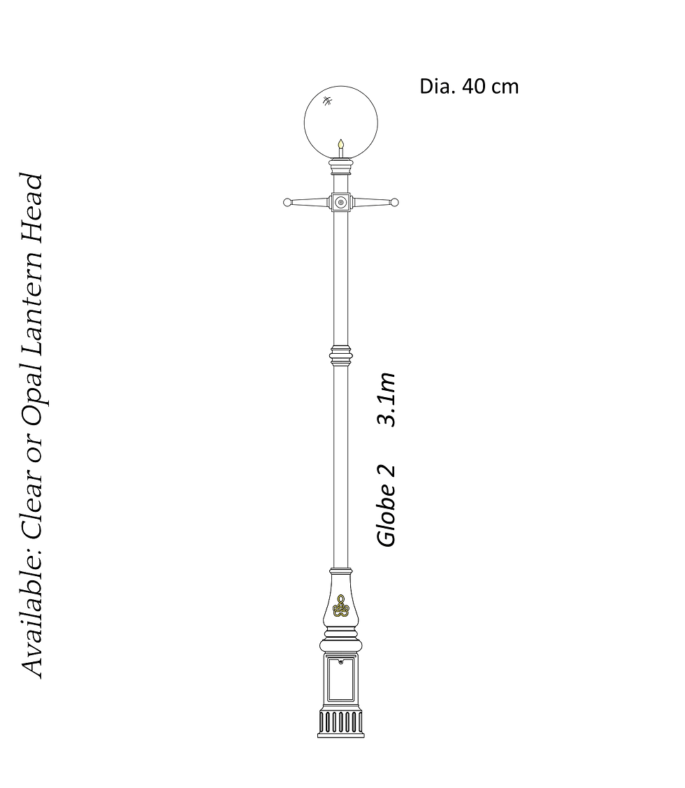 Thumbnail: Outdoor Cast Iron Globe Lamp Post Light    Globe 2