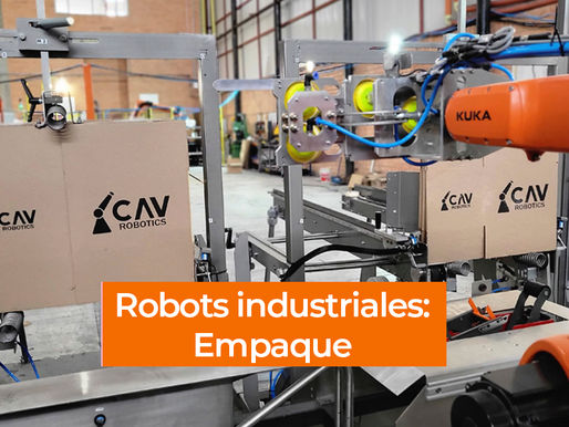Robots industriales en la industria del empaque.
