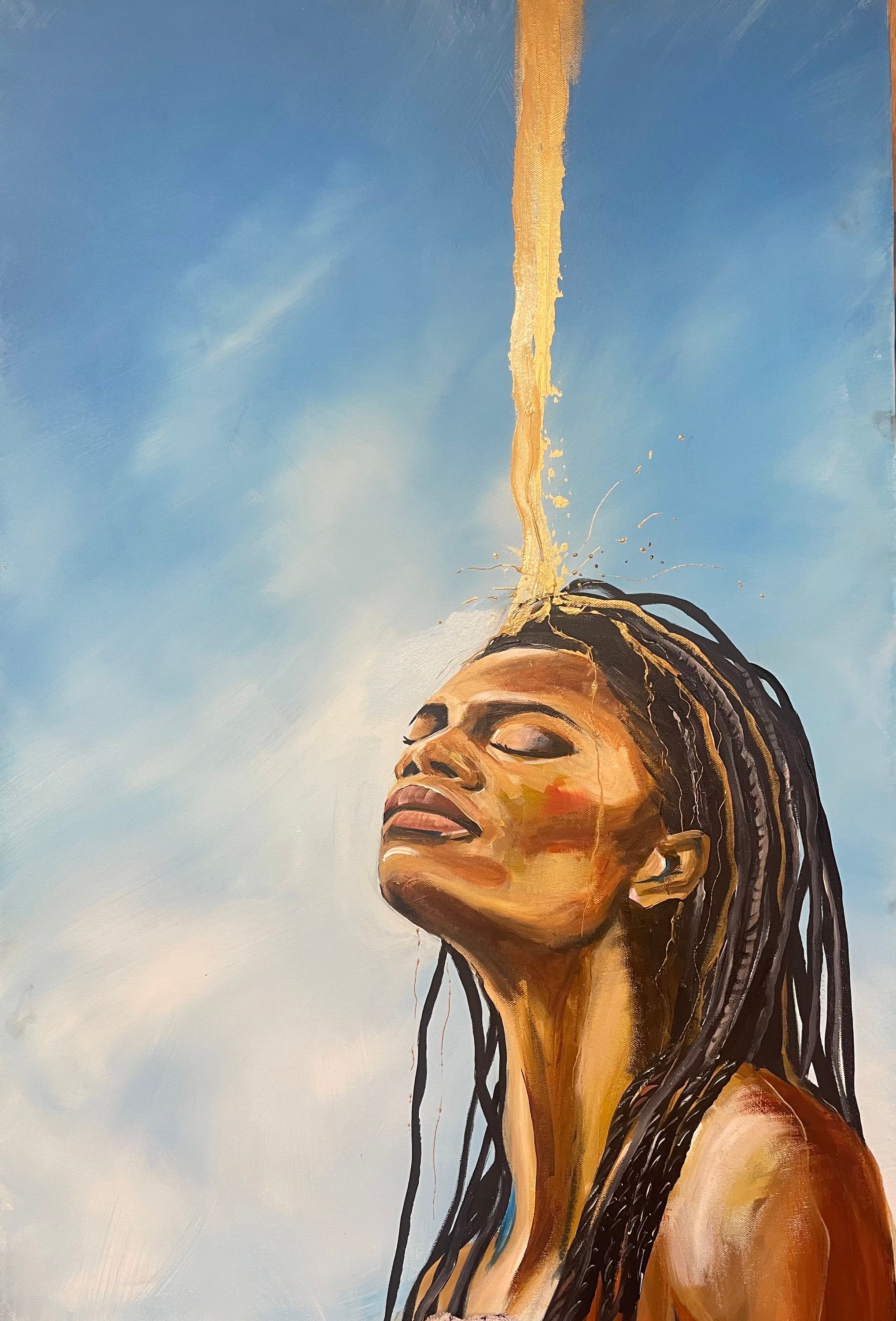 Anointing oil framed print 