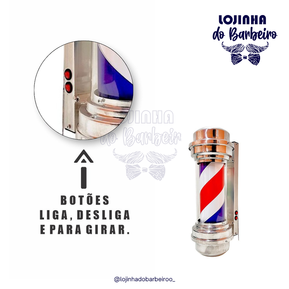 Miniatura: Barber Pole Tradicional Sem Globo 40cm