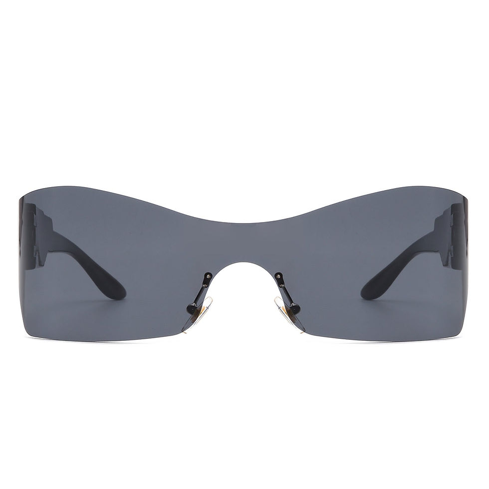 Thumbnail: Sable - Futuristic Square Mirrored Flat Top Wrap Around Sunglasses