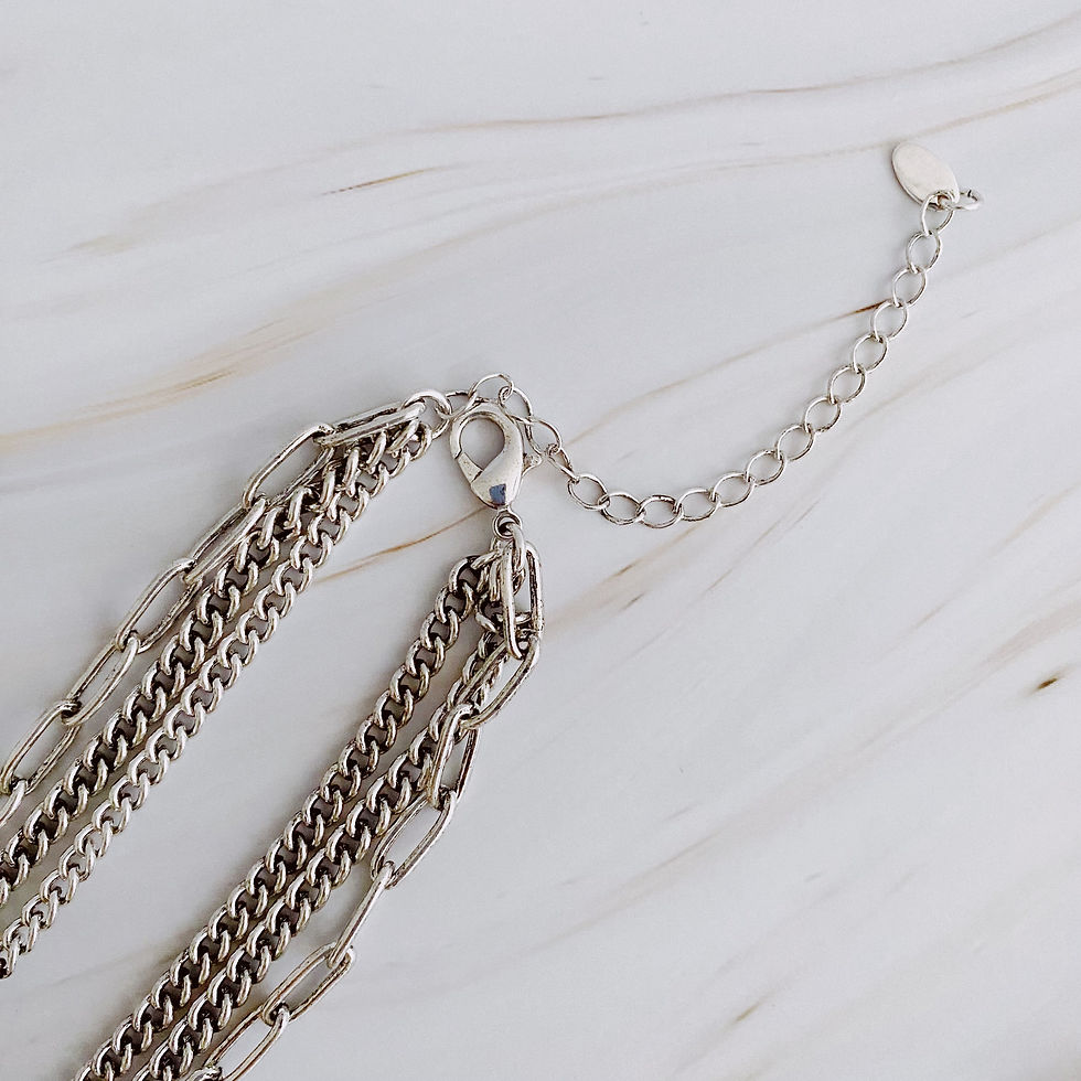 Thumbnail: Resin Bead Golden Heart Layered Necklace