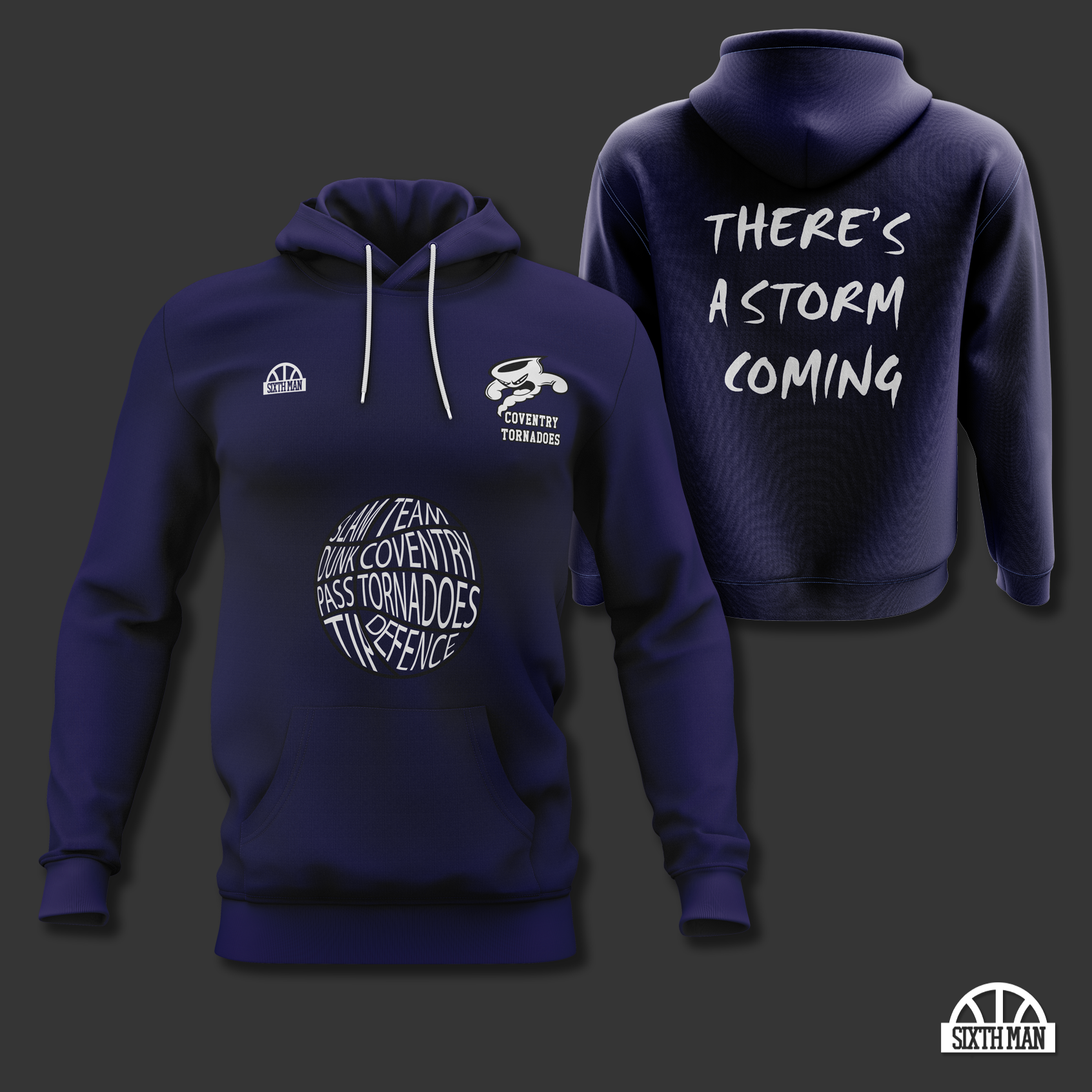 Coventry Tornadoes Cotton Hoodie - Navy