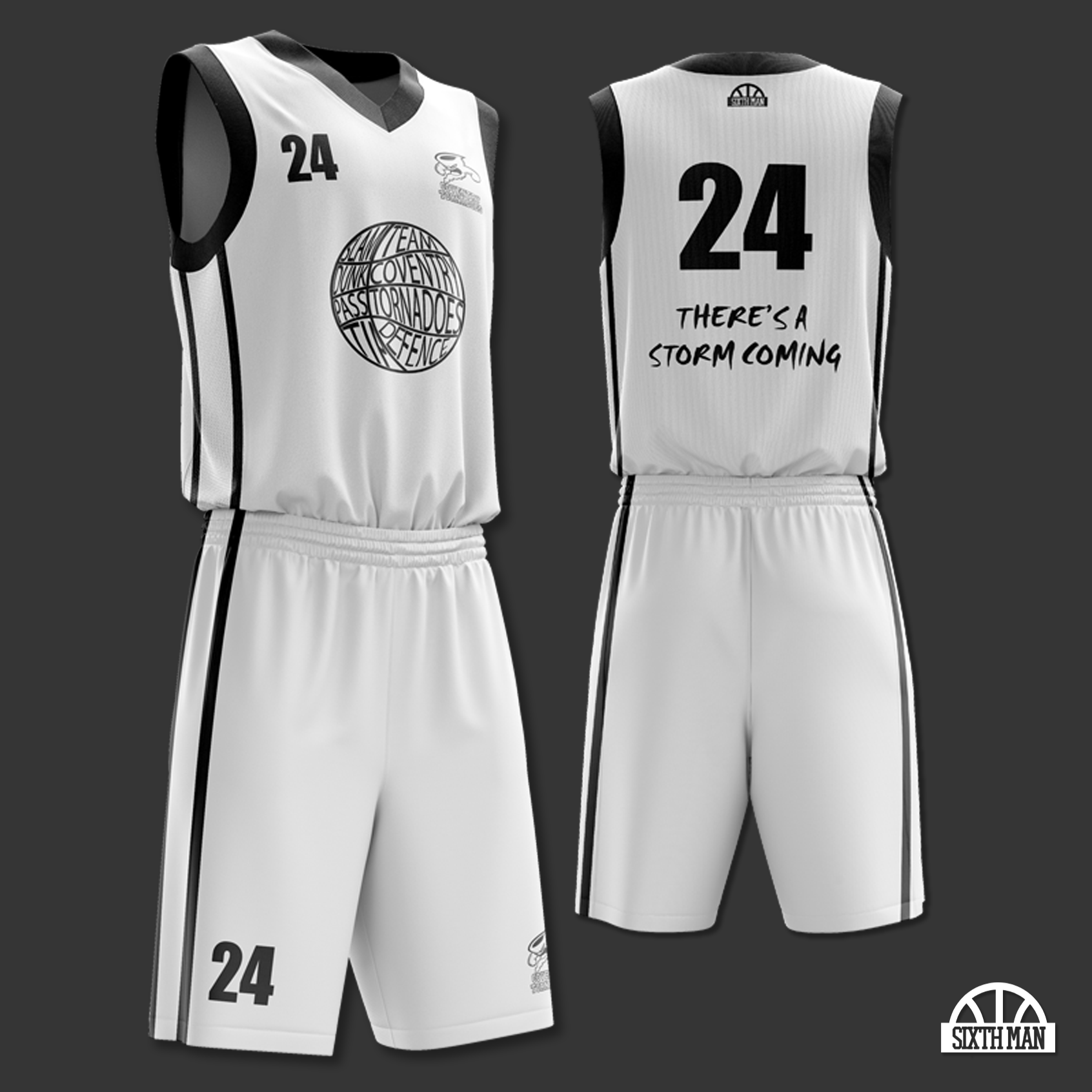 Coventry Tornadoes Playing Kit - WHITE
