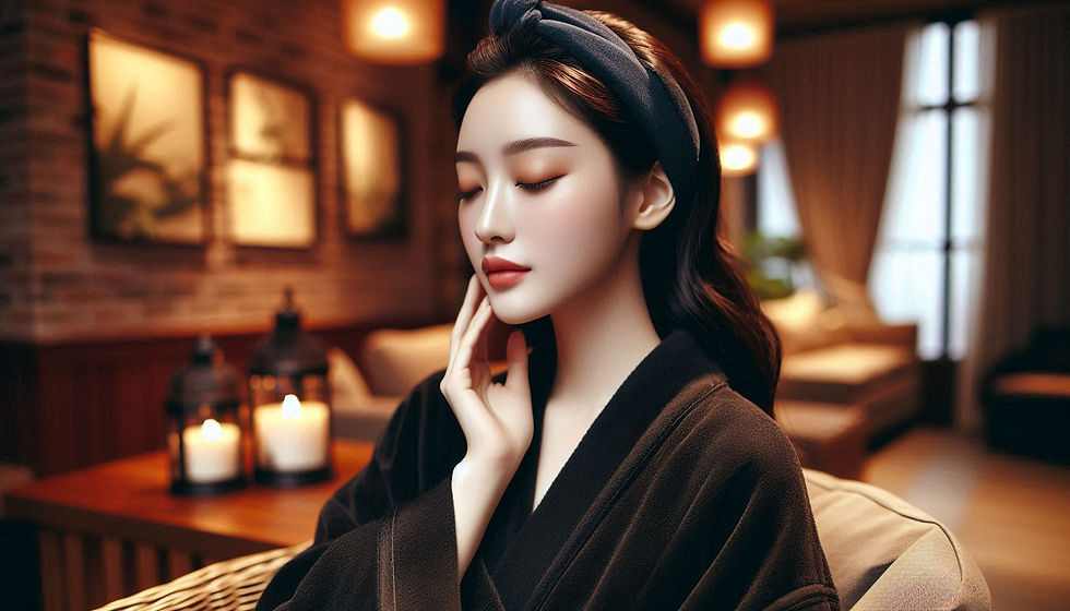 실제 사진 같은. 샤워 가운을 입고 있는 동양 여자.jpeg