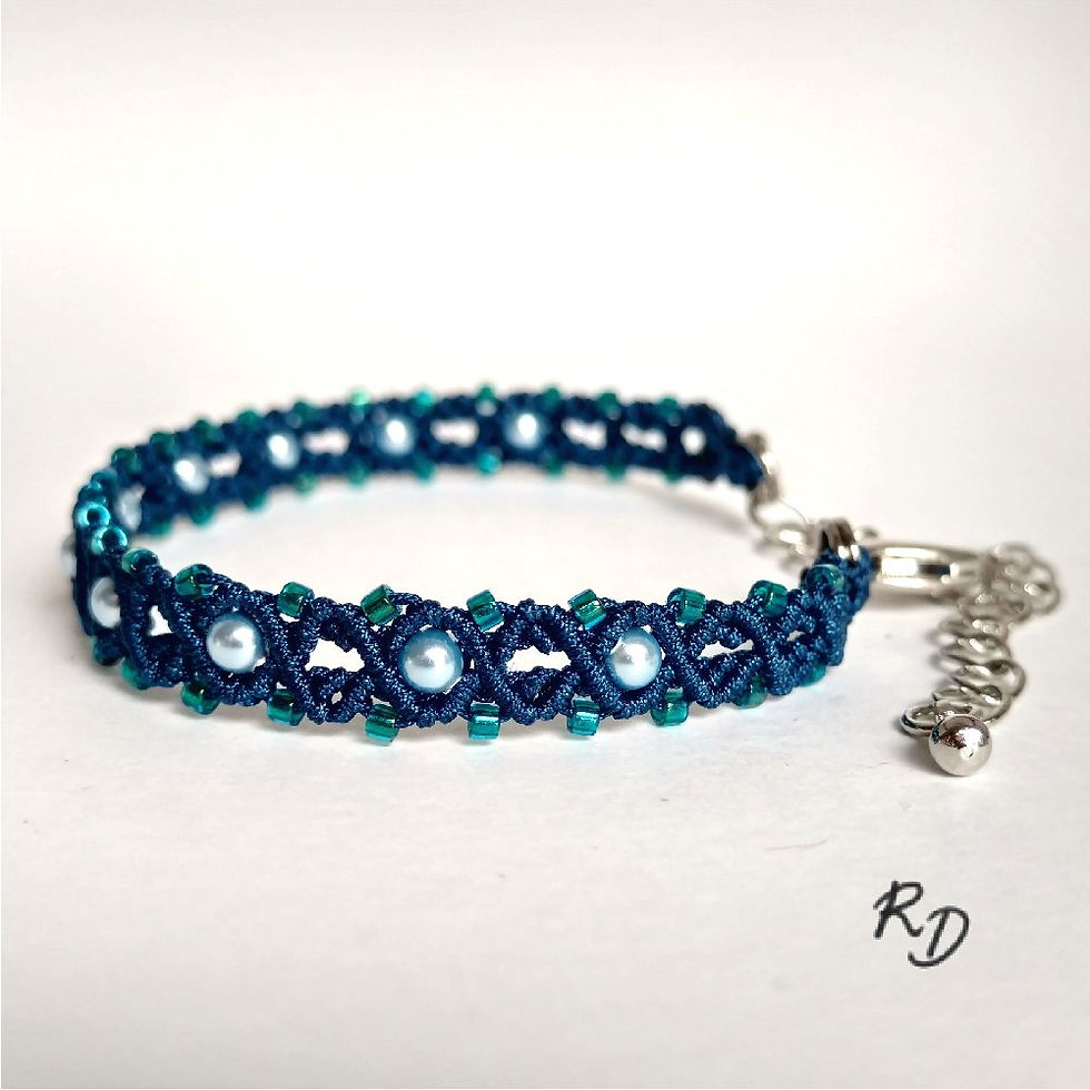 Miniature : Manchette Catherine 1 rang Bleu
