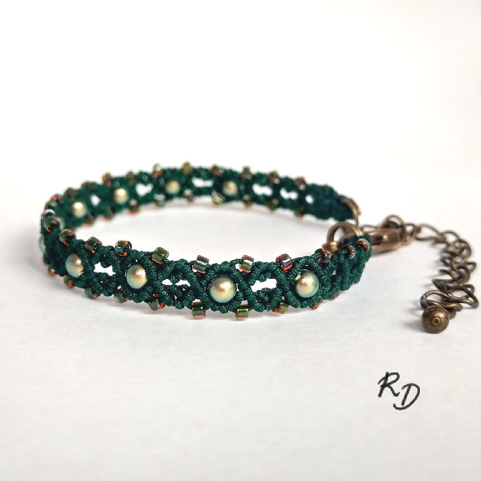 Miniature : Manchette Catherine 1 rang Vert sapin