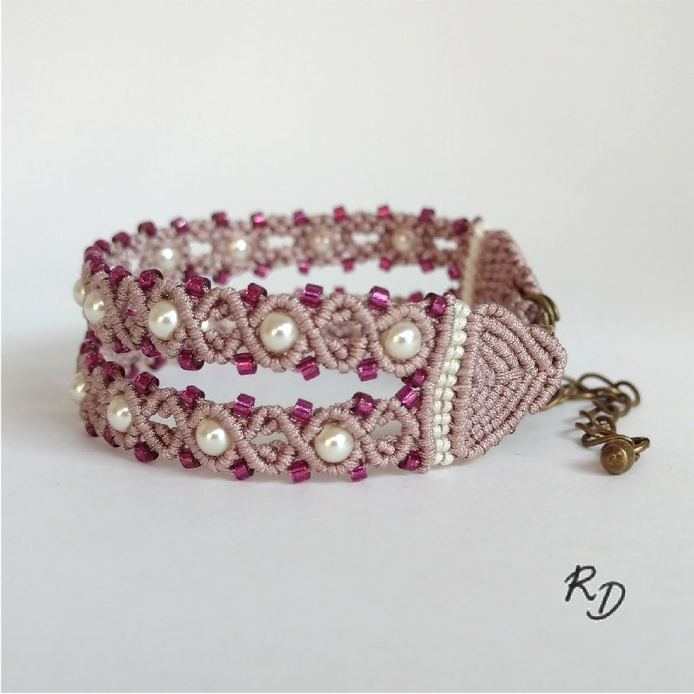 Miniature : Manchette Catherine 2 rangs Mauve