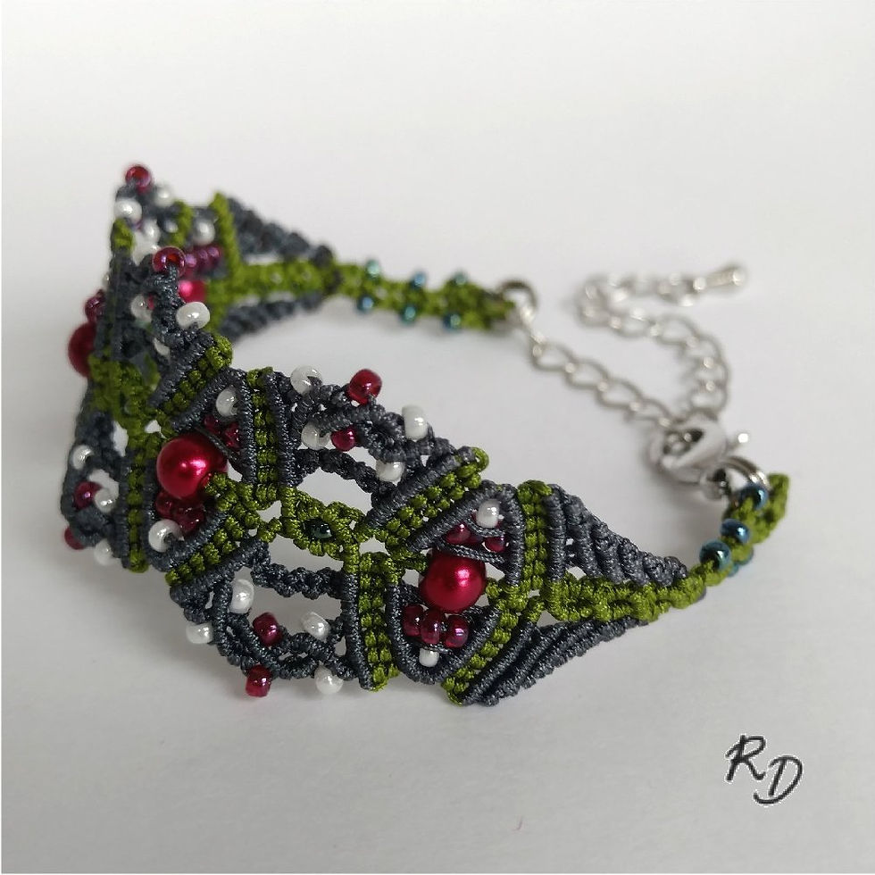 Miniature : Bracelet Aliénor Gris foncé/Vert