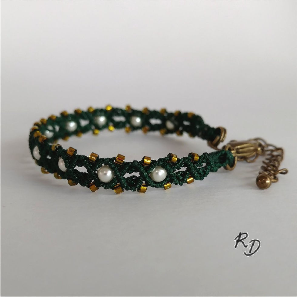 Miniature : Manchette Catherine 1 rang Vert sapin