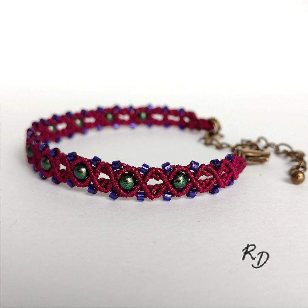 Miniature : Manchette Catherine 1 rang Rouge