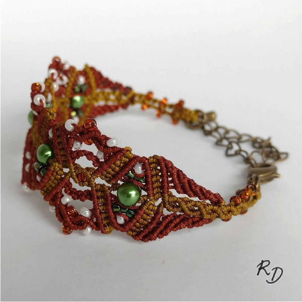 Miniature : Bracelet Aliénor Rouille/Vieil or