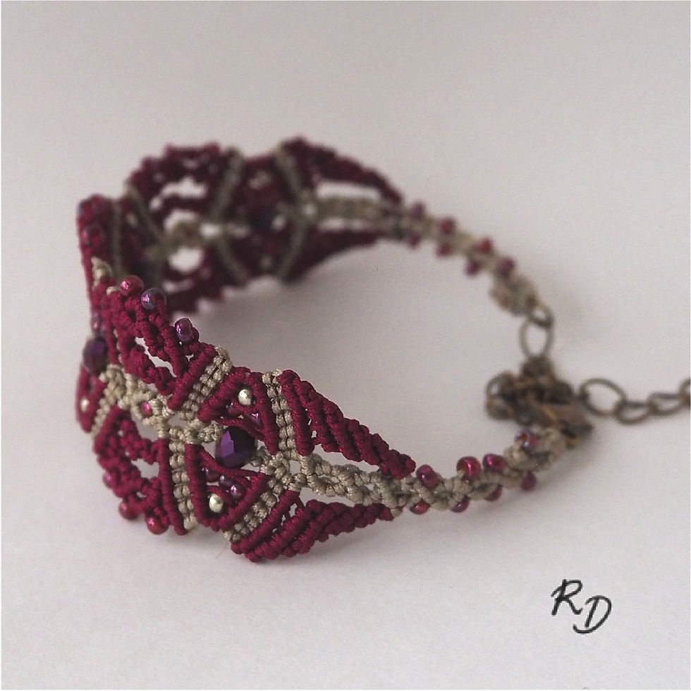 Miniature : Bracelet Aliénor Rouge/Ficelle