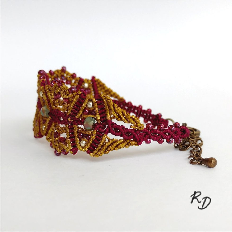 Miniature : Bracelet Aliénor Vieil or/Rouge