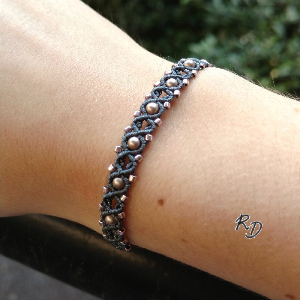 Manchette Catherine 1 rang Gris foncé