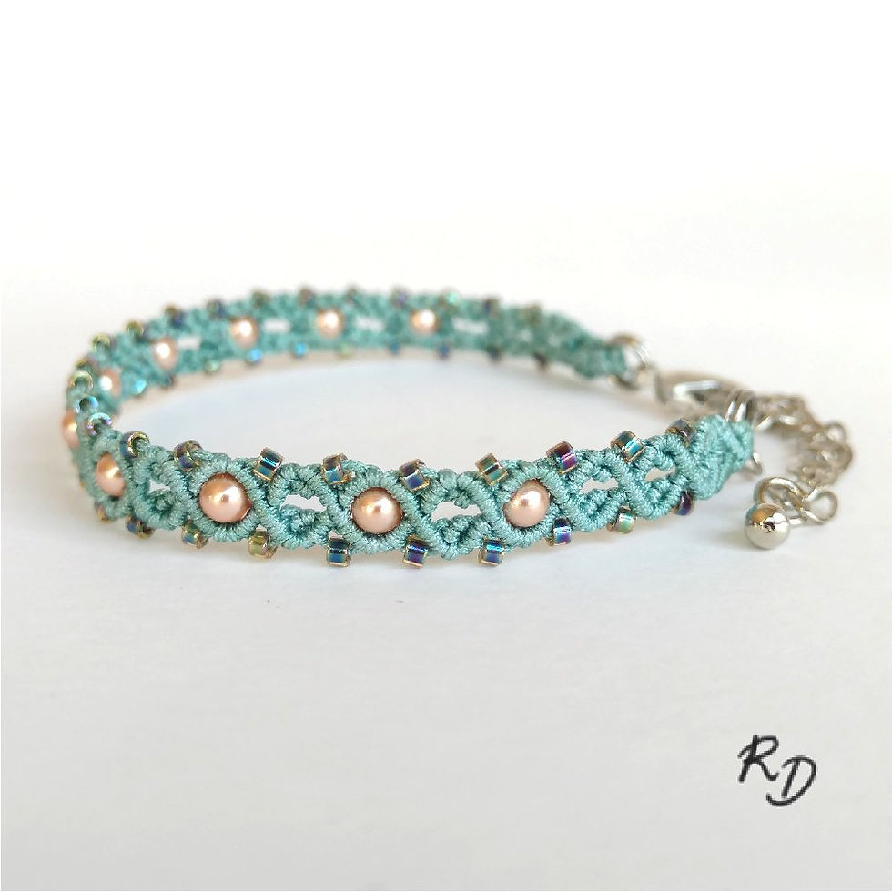 Miniature : Manchette Catherine 1 rang Vert d'eau