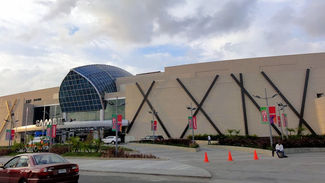 Large-scale commercial building with steel framework