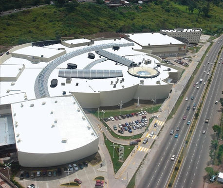 Large-scale commercial building with steel framework