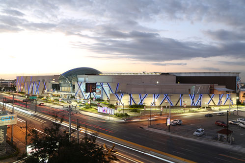 Large-scale commercial building with steel framework