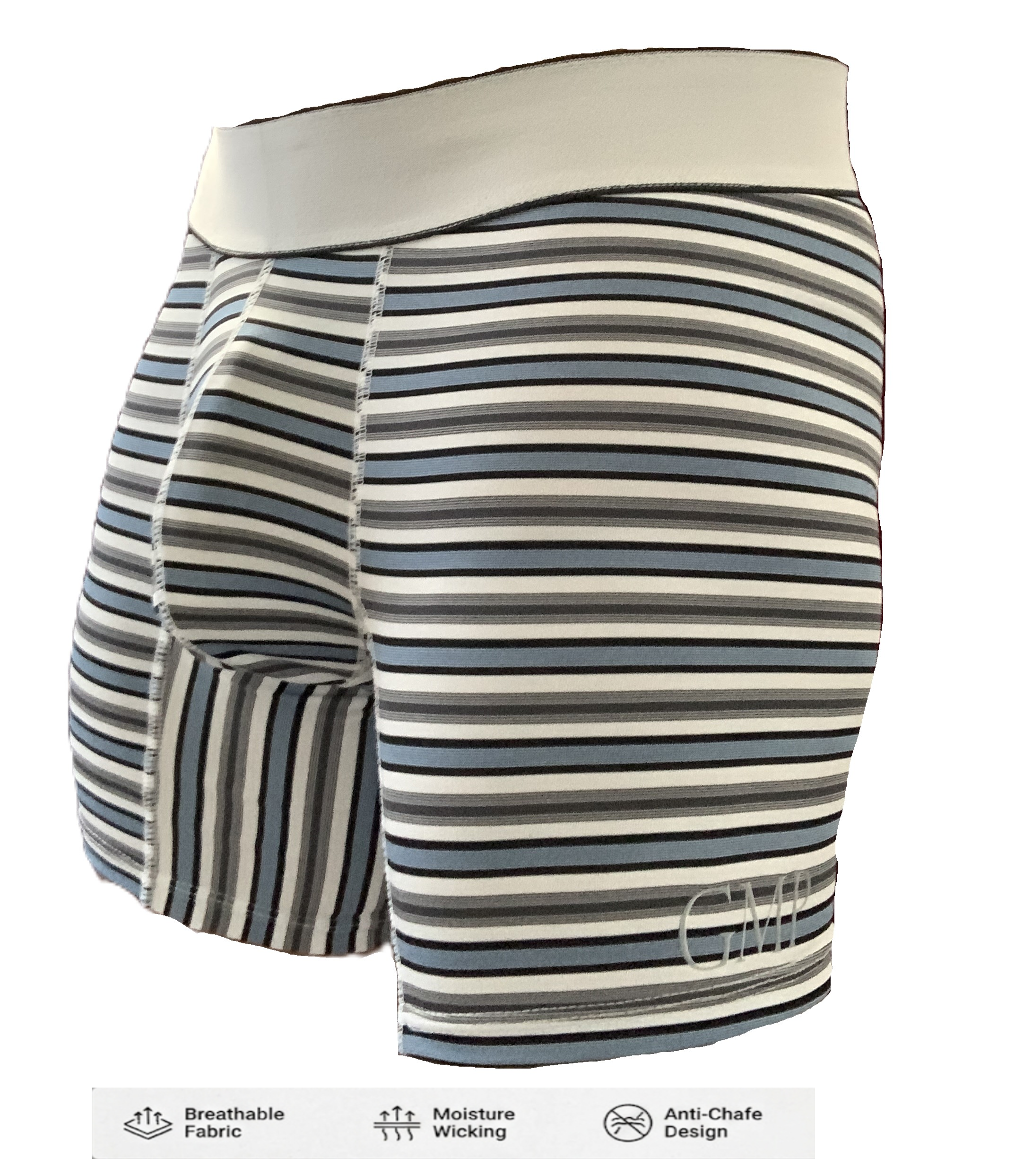 Light Blue Striped PrePacked Boxer Briefs