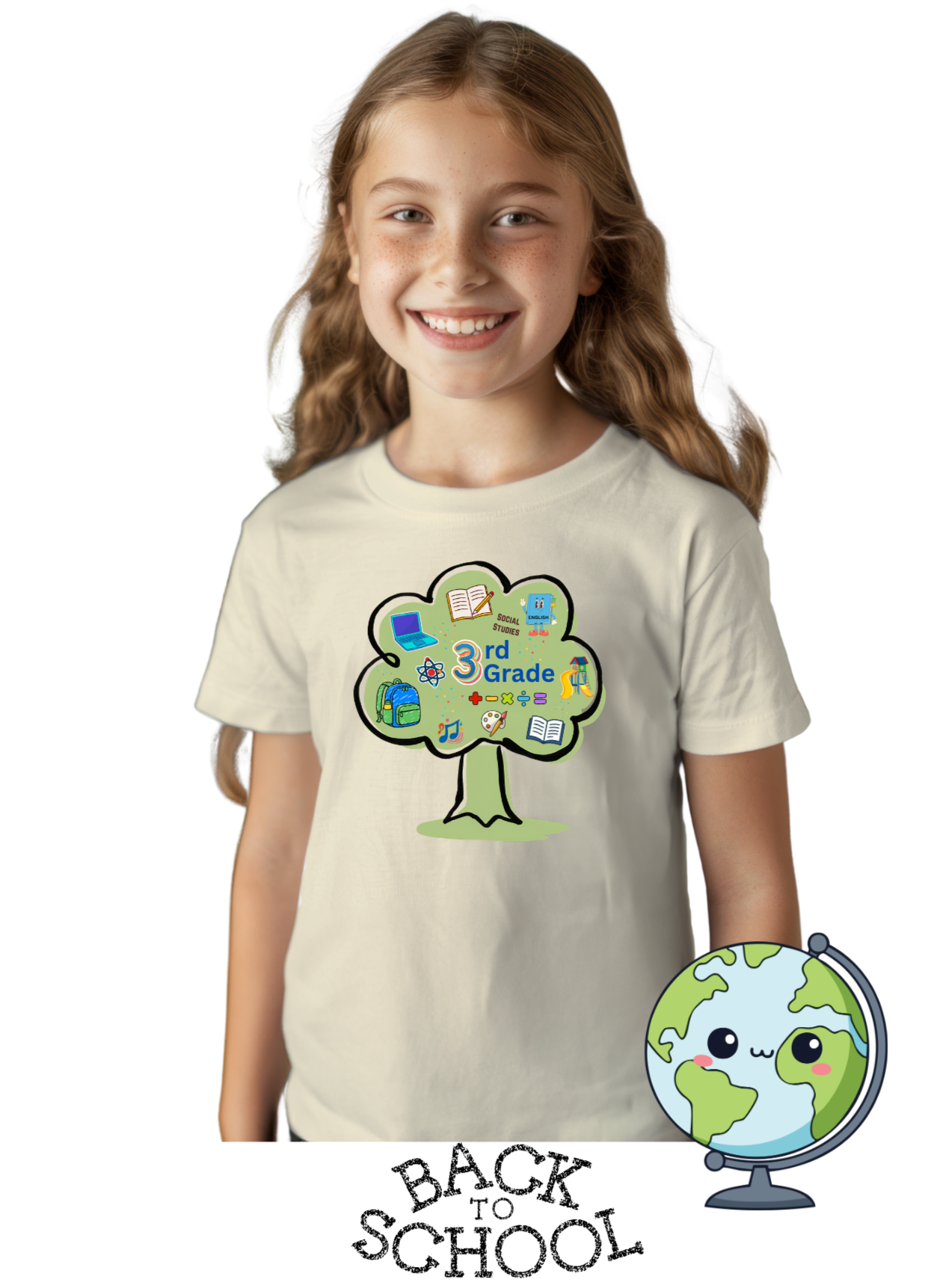 3rd Grade Youth School Subjects Kids T-Shirt | Back to School Third Grade