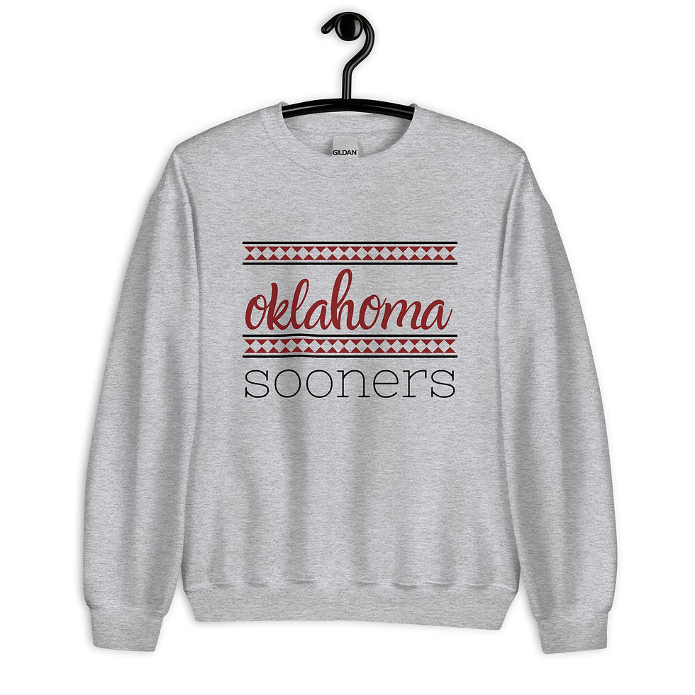 Thumbnail: Oklahoma Sooners Diamond Pattern - Gildan Unisex Sweatshirt