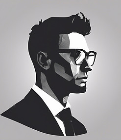 profile picture in an all black silhouette for a white guy , fit , in his 30s wearing a