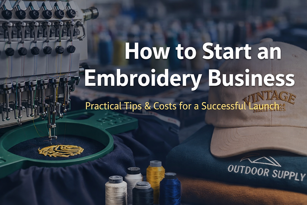 How to Start an Embroidery Business in 2026 | Costs, Website, Branding & Growth