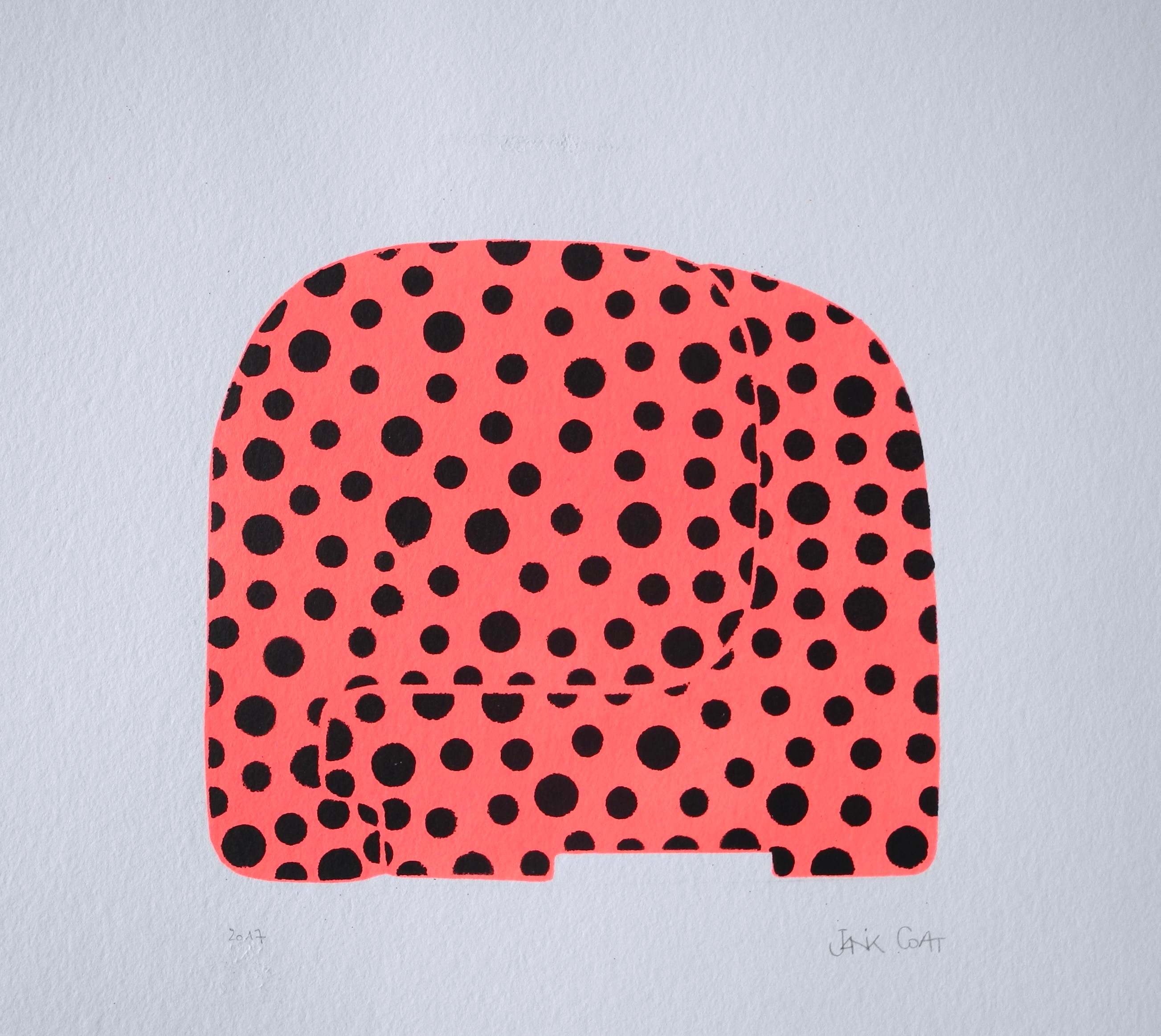 Aleph rose fluo à pois noirs