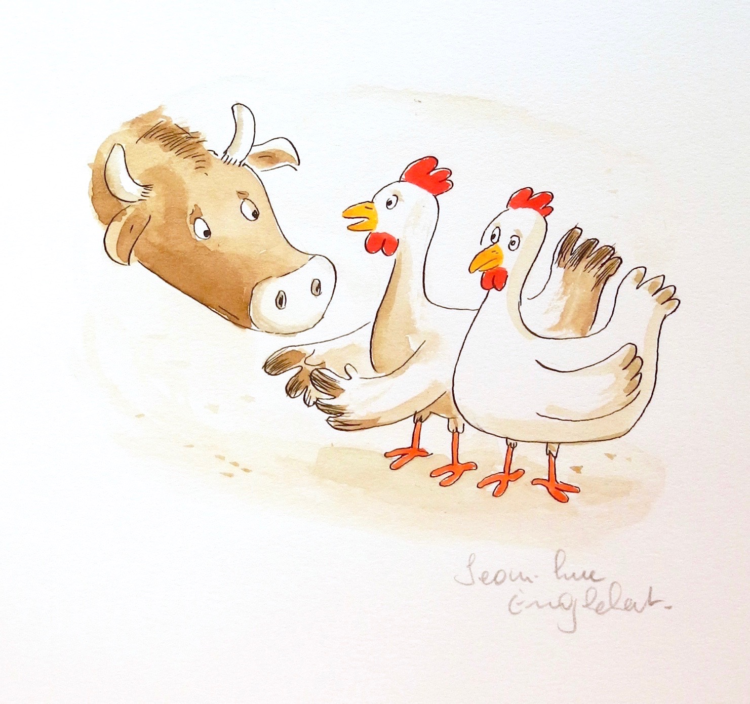 Le Boeuf et les poules