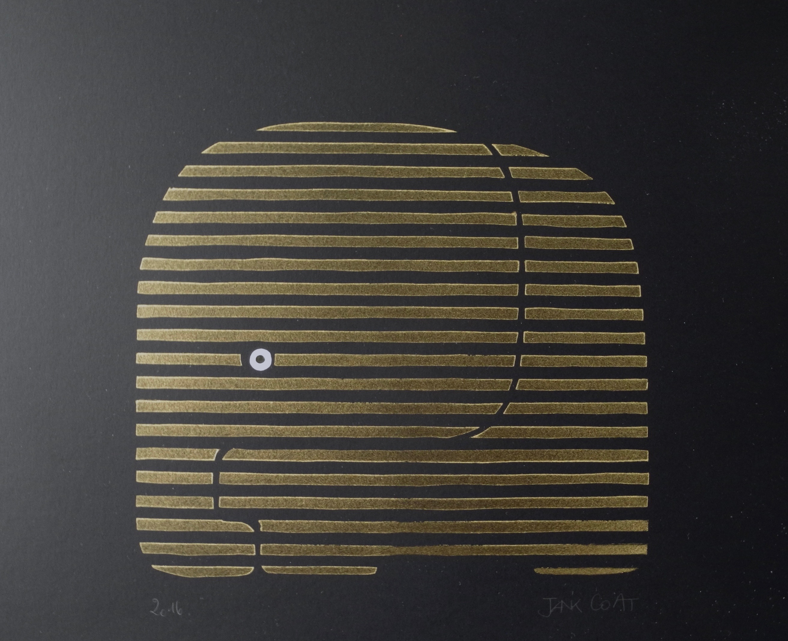 Aleph noir et or 40 x 30